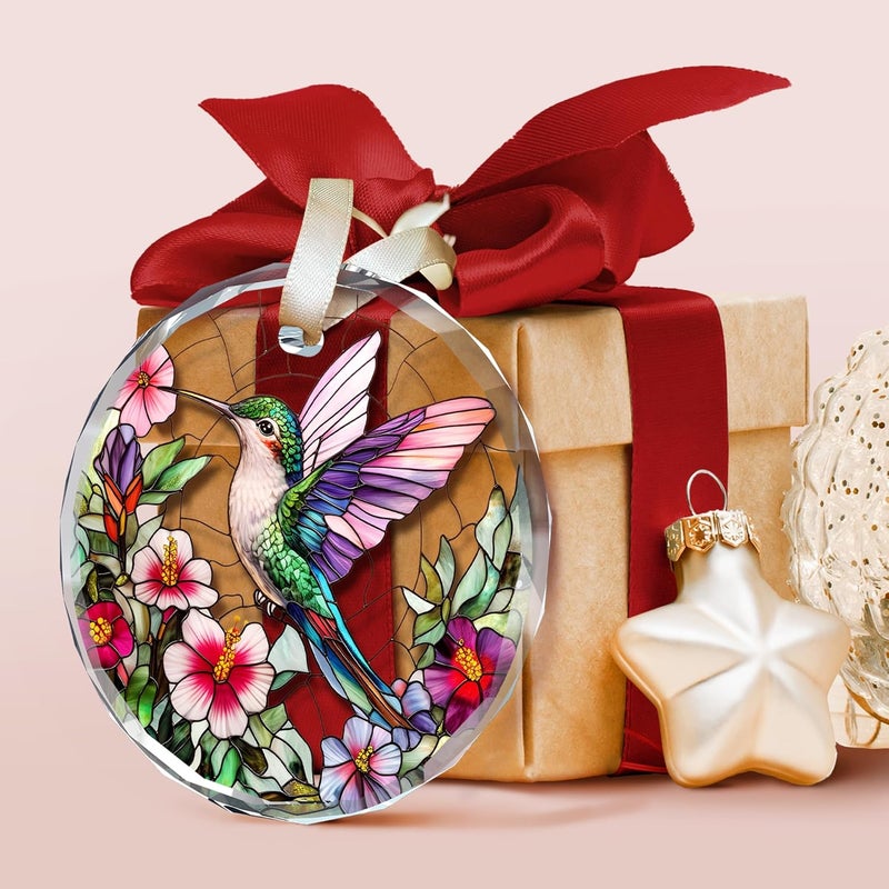 TEEBIM Hummingbird Christmas Ornament 2025 - Hummingbird Ornaments for Christmas Tree, Bird Ornaments for Tree - Hummingbirds Gifts for Women, Men, Lovers - Glass 2025 Christmas Ornament - Image 3